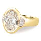 BESPOKE OVAL DIAMOND THREE STONE RING