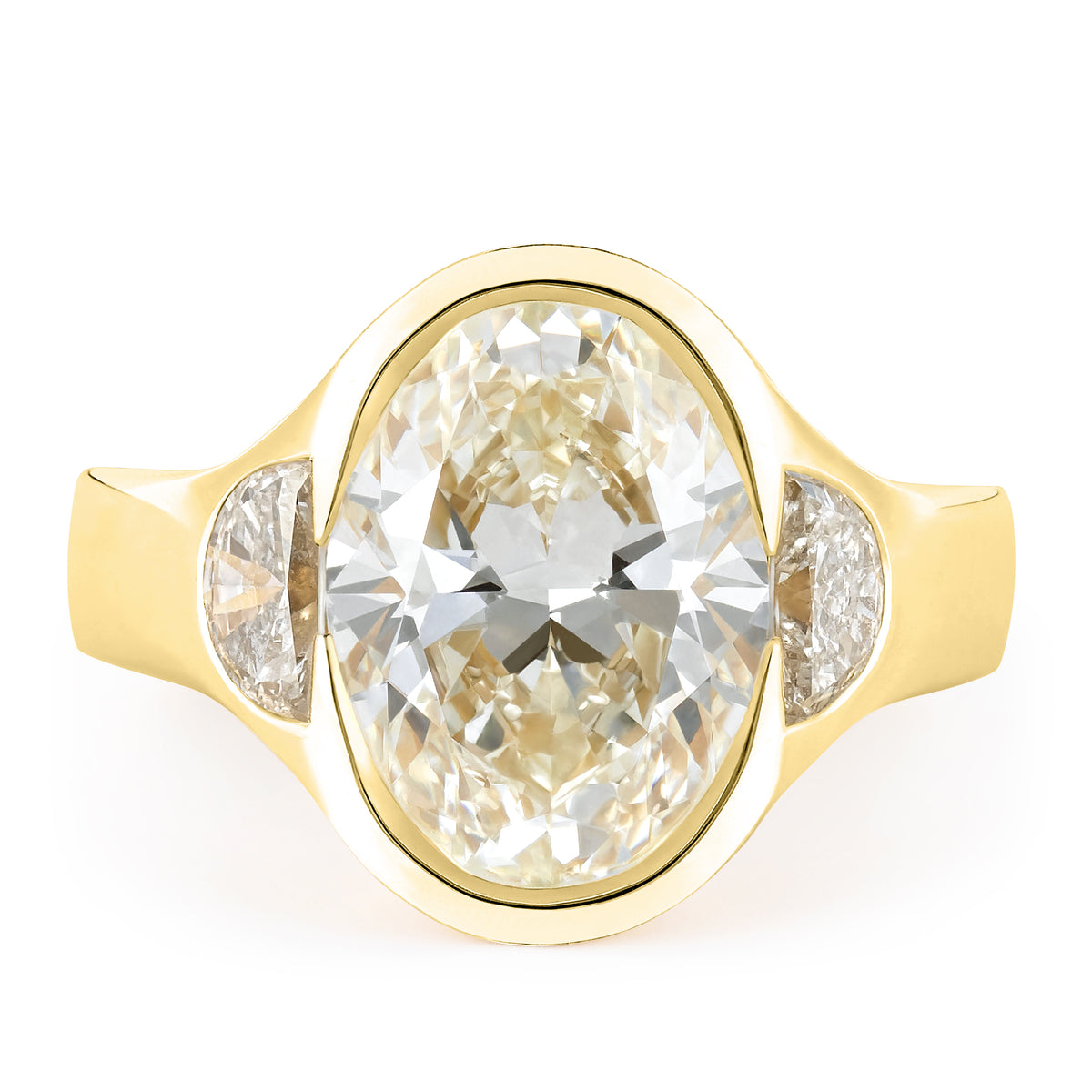 BESPOKE OVAL DIAMOND THREE STONE RING