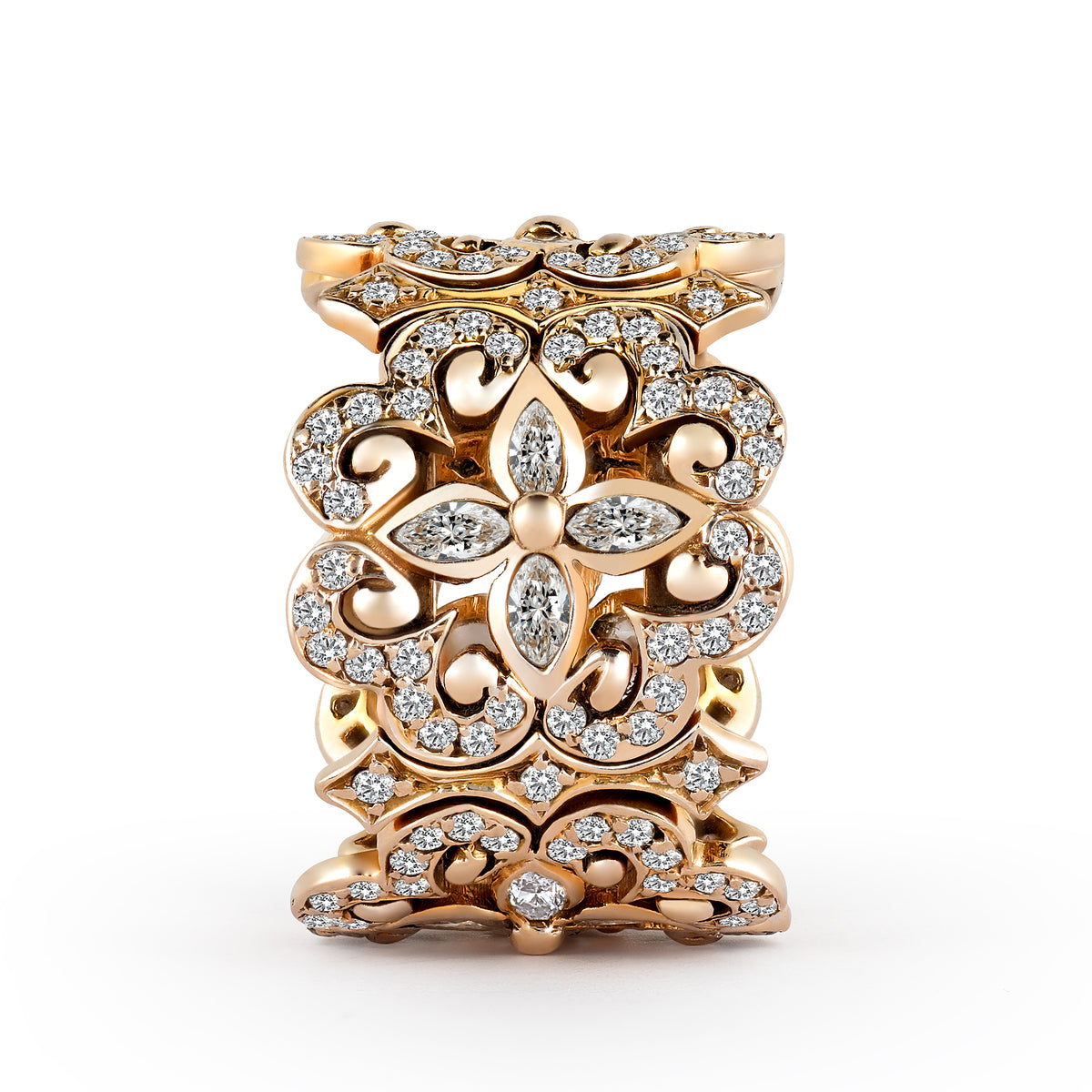 BESPOKE GOLD AND DIAMOND FILIGREE RING