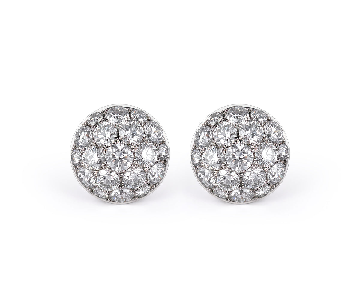 BUTTON STUD DIAMOND EARRINGS