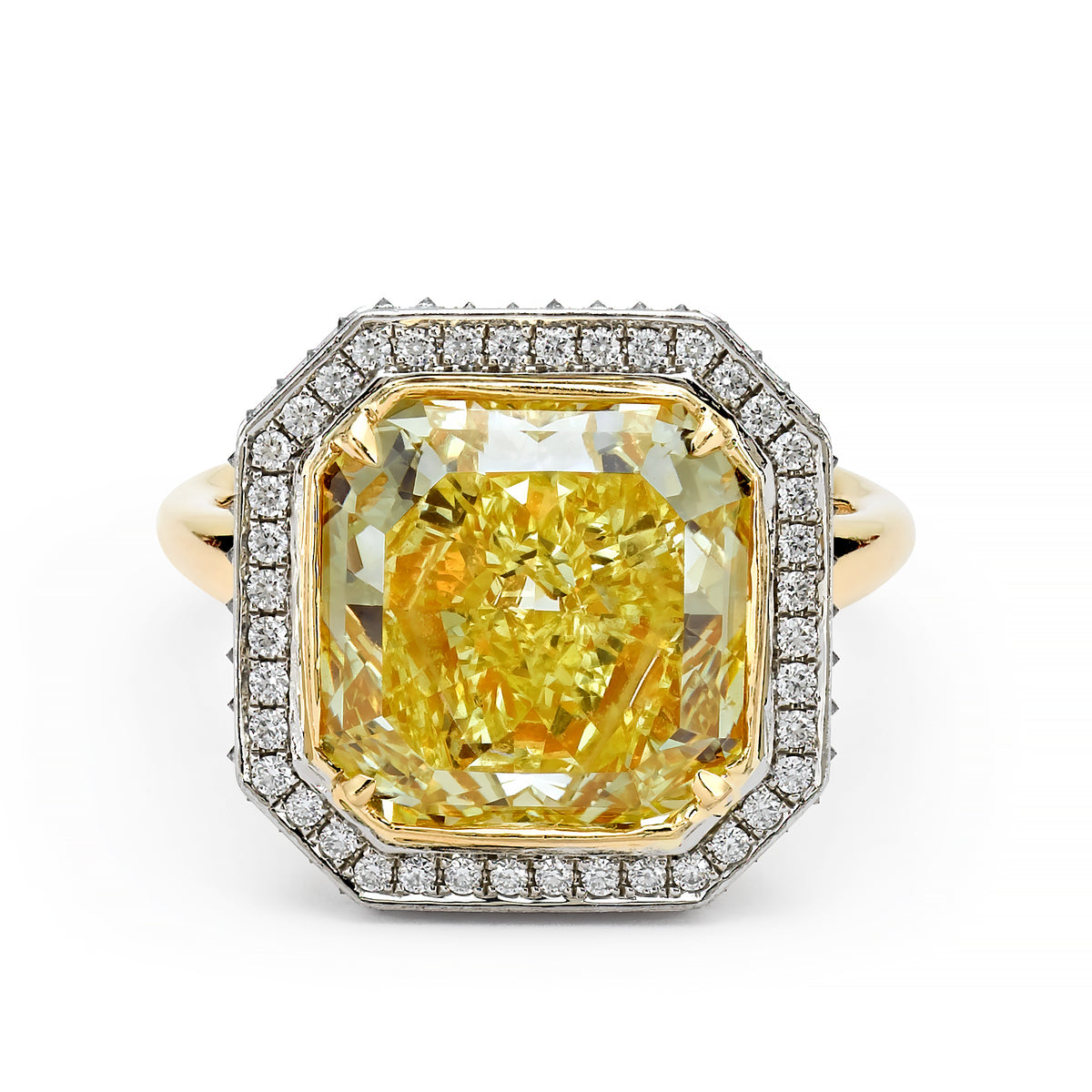 BESPOKE OCTAGONAL YELLOW DIAMOND RING