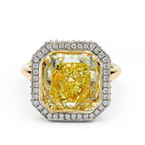 BESPOKE OCTAGONAL YELLOW DIAMOND RING