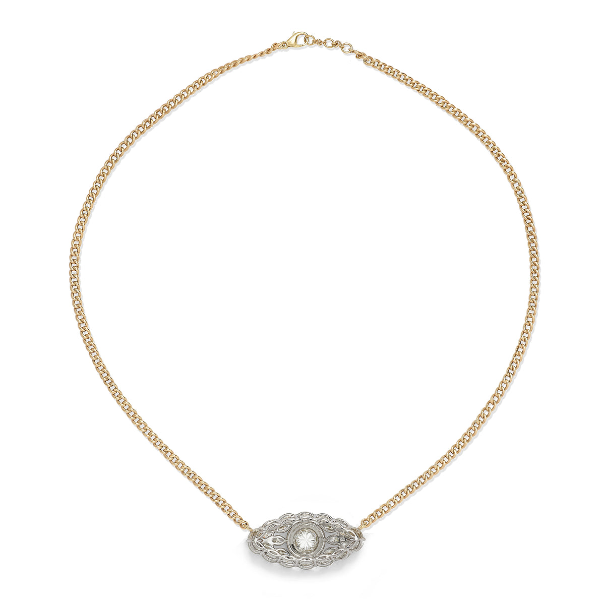 BESPOKE DIAMOND AND EMERALD EVIL EYE NECKLACE