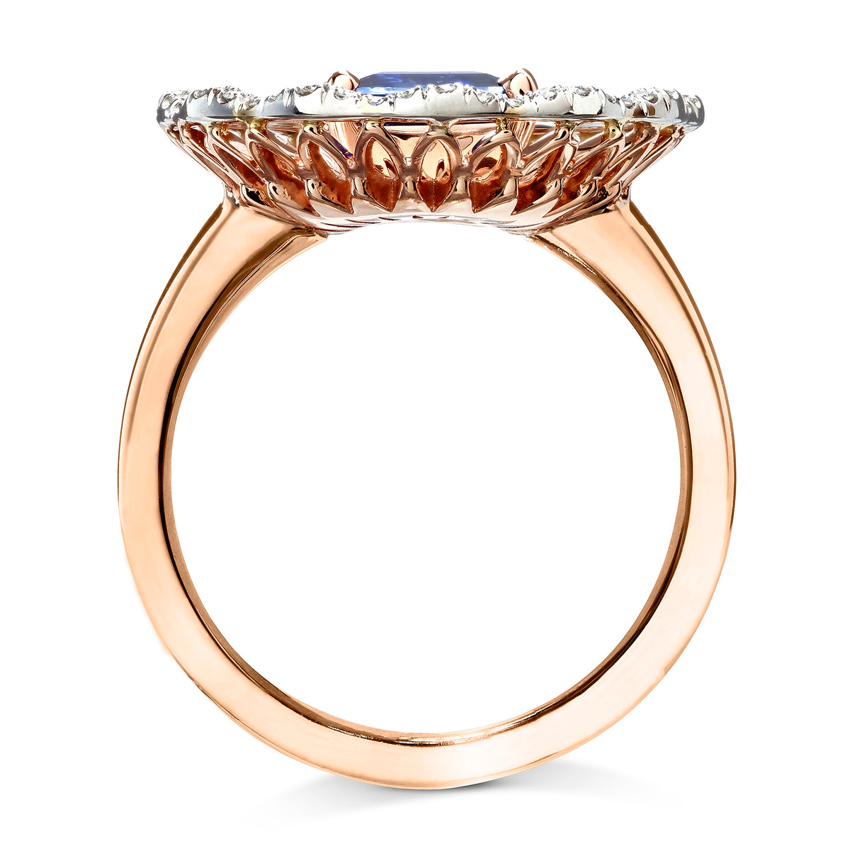 FLEUR SAPPHIRE AND DIAMOND COCKTAIL RING