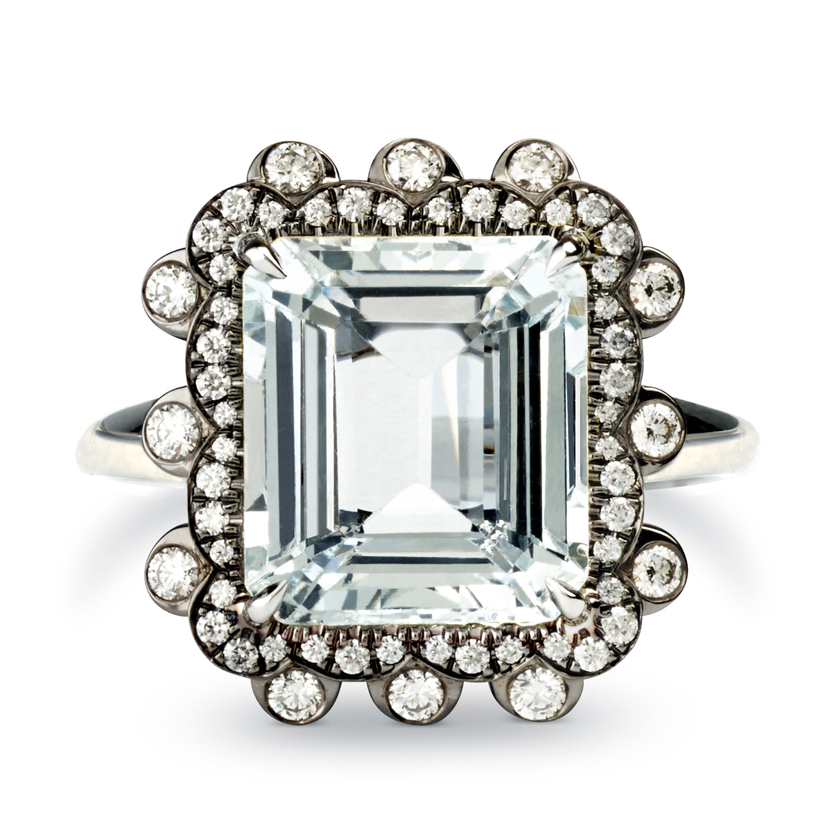 MEDICI AQUAMARINE AND DIAMOND COCKTAIL RING