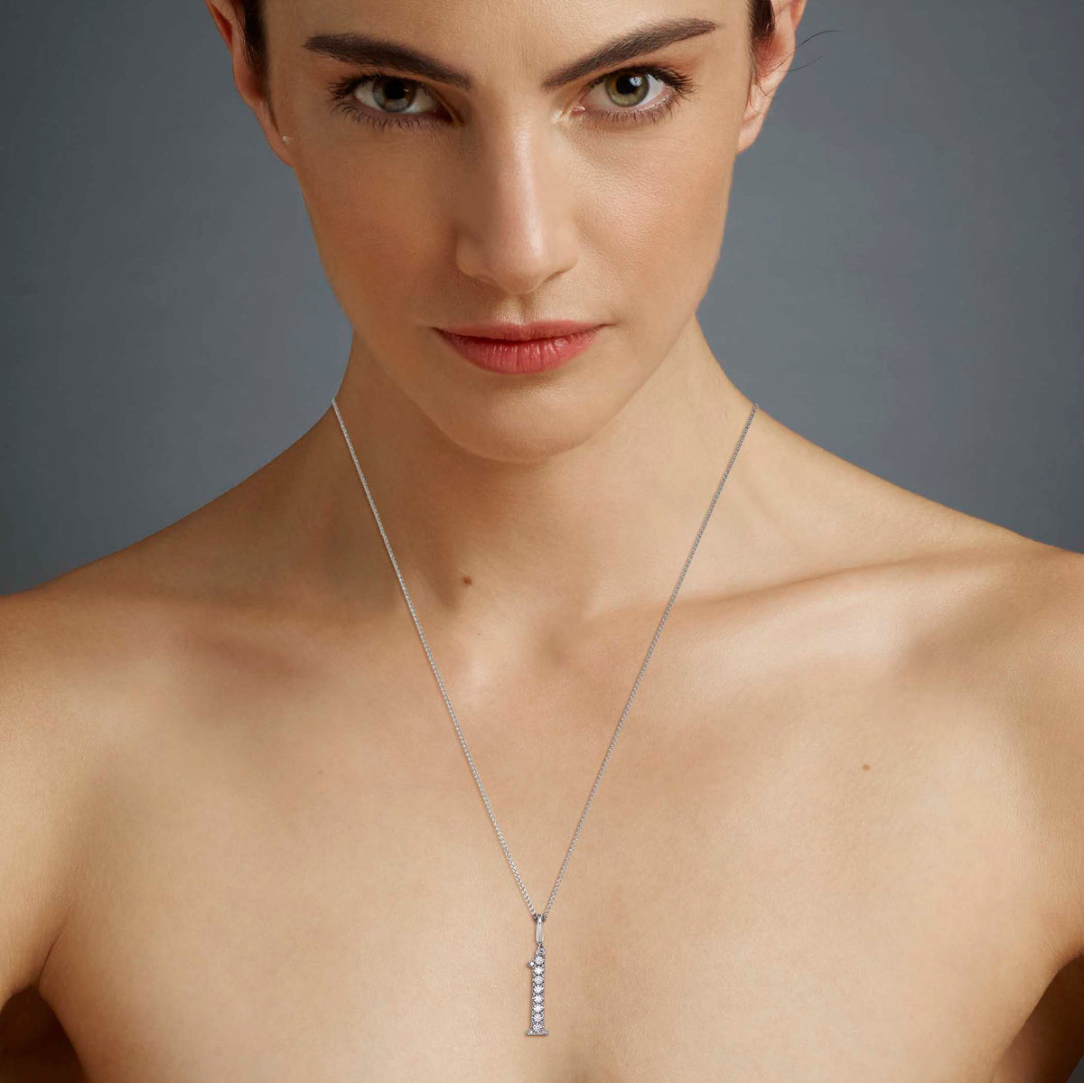 Elizabethan Diamond and Platinum Number Pendant