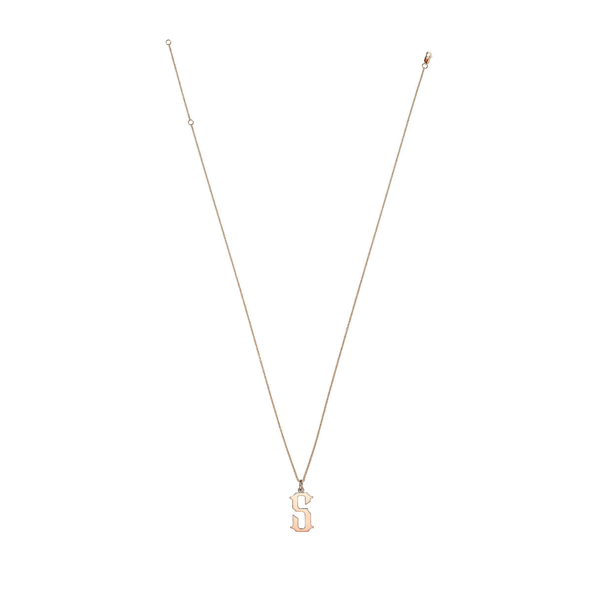 ELIZABETHAN ROSE GOLD LETTER PENDANT