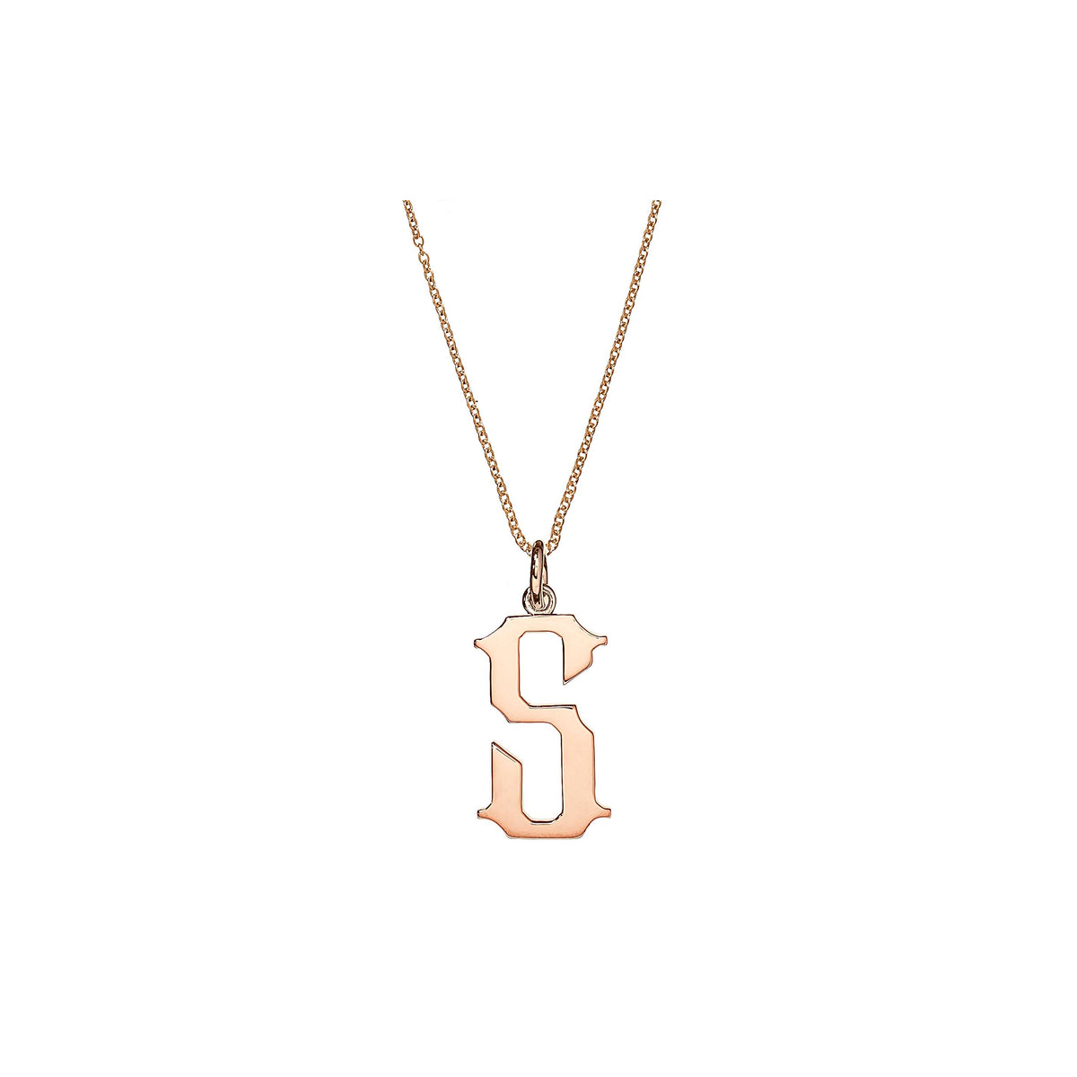 ELIZABETHAN ROSE GOLD LETTER PENDANT