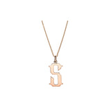 ELIZABETHAN ROSE GOLD LETTER PENDANT