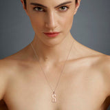 ELIZABETHAN ROSE GOLD LETTER PENDANT