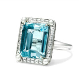 SULTANA AQUAMARINE AND DIAMOND COCKTAIL RING