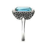 SULTANA AQUAMARINE AND DIAMOND COCKTAIL RING