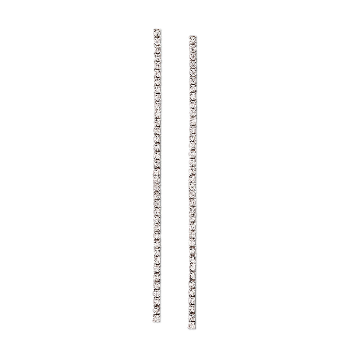 Thread White Gold and Diamond Drop Earrings