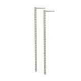 Thread White Gold and Diamond Drop Earrings