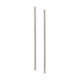Thread White Gold and Diamond Drop Earrings