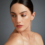 Thread White Gold and Diamond Drop Earrings