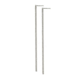 Thread White Gold and Diamond Drop Earrings