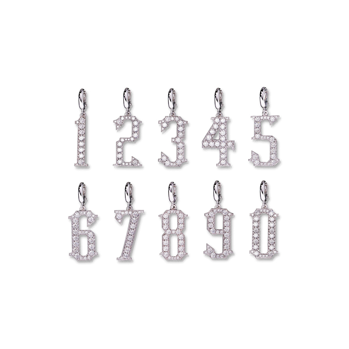 Elizabethan Diamond and Platinum Number Pendant