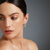 Vesper Mini Diamond and Rose Gold Hoop Earrings