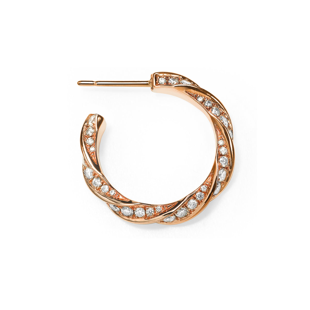 Vesper Mini Diamond and Rose Gold Hoop Earrings