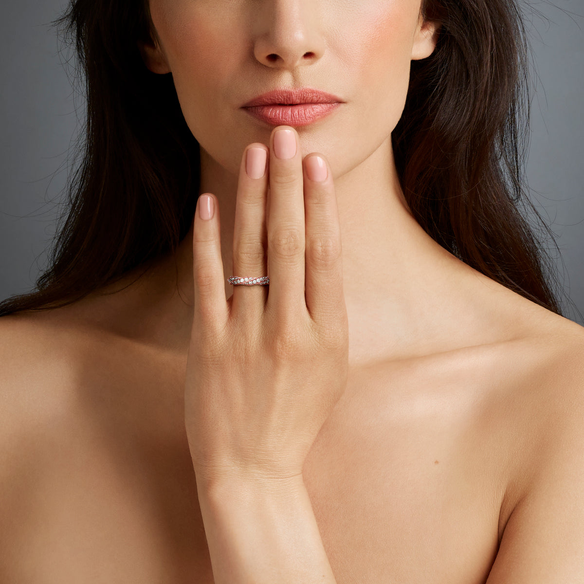 VESPER I ROSE GOLD AND DIAMOND RING