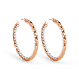 VESPER ROSE GOLD AND AKOYA PEARL HOOP EARRINGS