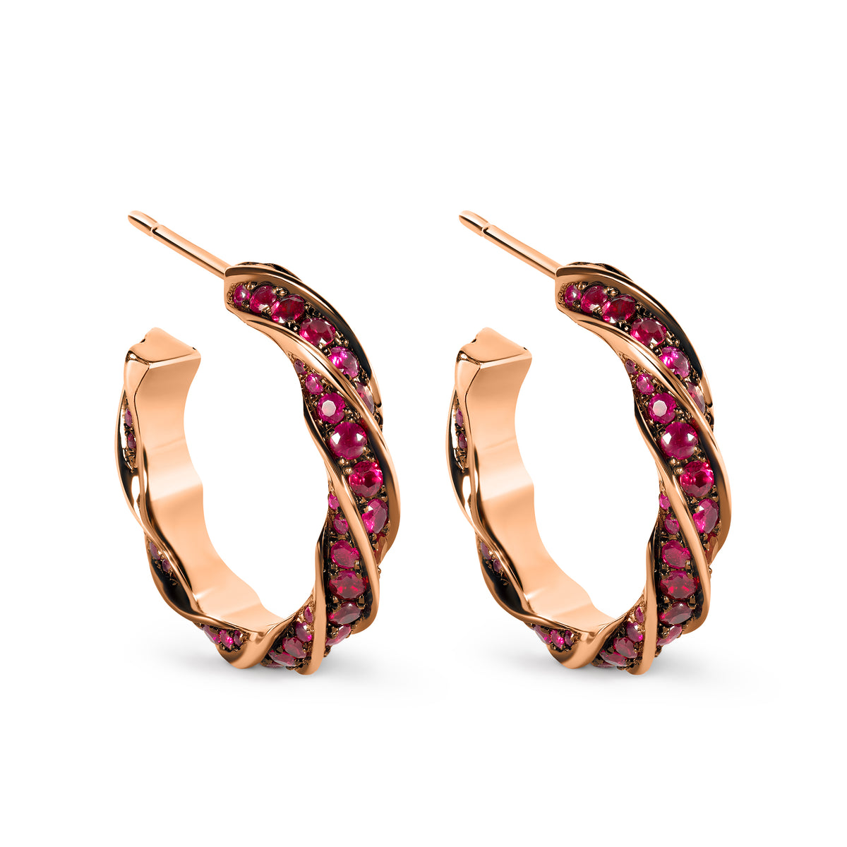 Rose Gold Creole Hoop Earrings - Women's Pink Gold Tone, Clip-On Style