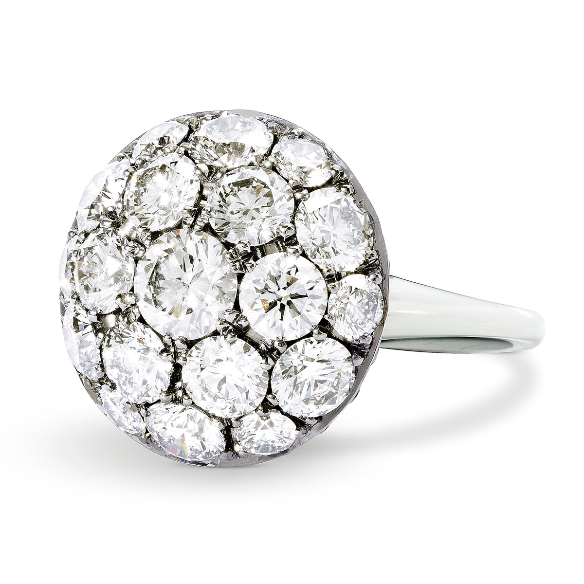 BUTTON DIAMOND COCKTAIL RING