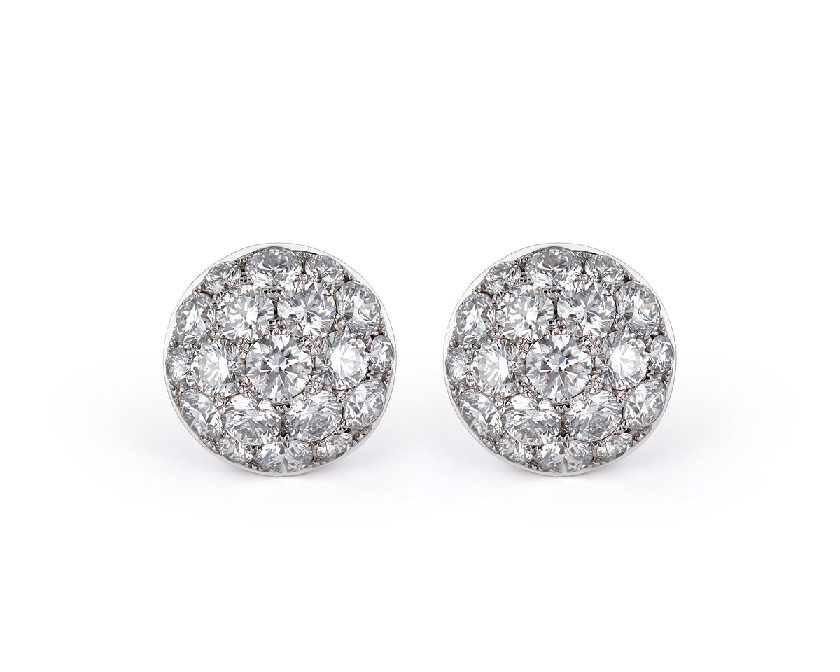 BUTTON STUD DIAMOND EARRINGS