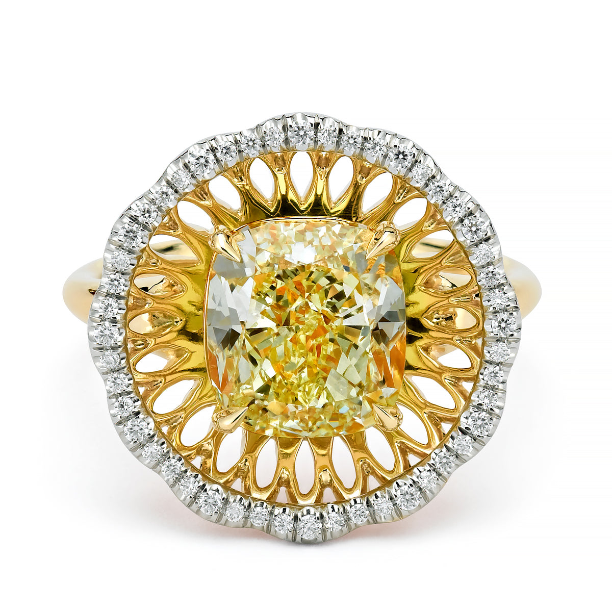 BESPOKE YELLOW DIAMOND FLEUR RING