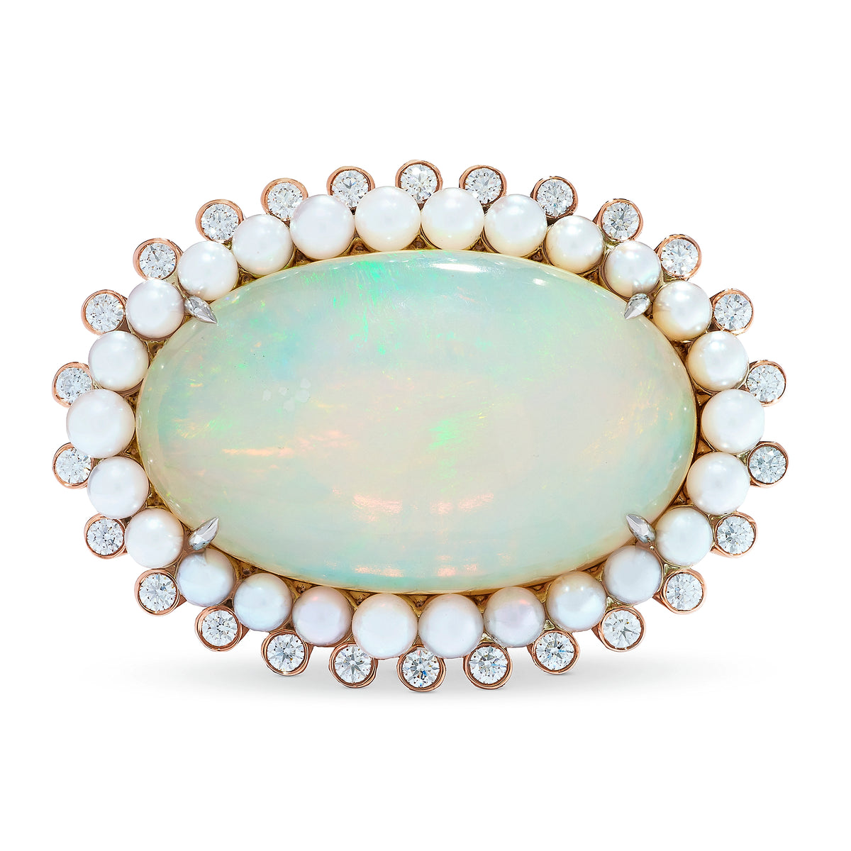 LUCIENNE OPAL AND PEARL COCKTAIL RING