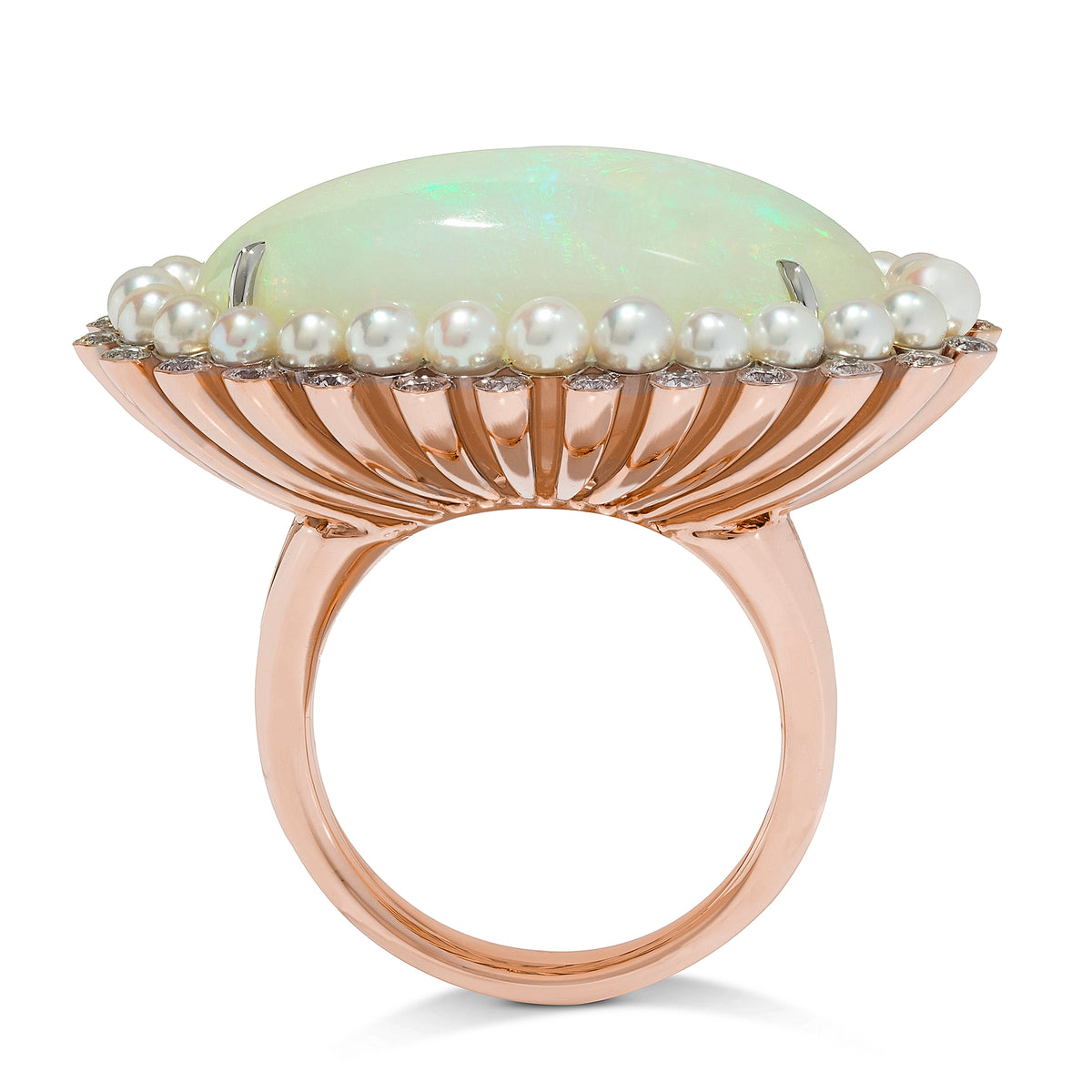 LUCIENNE OPAL AND PEARL COCKTAIL RING