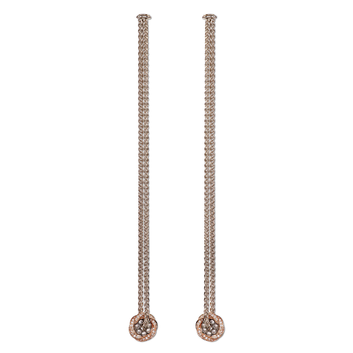 VESPER ORB ROSE GOLD AND DIAMOND EARRRINGS