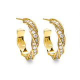 Vesper Mini Diamond And Gold Hoop Earrings