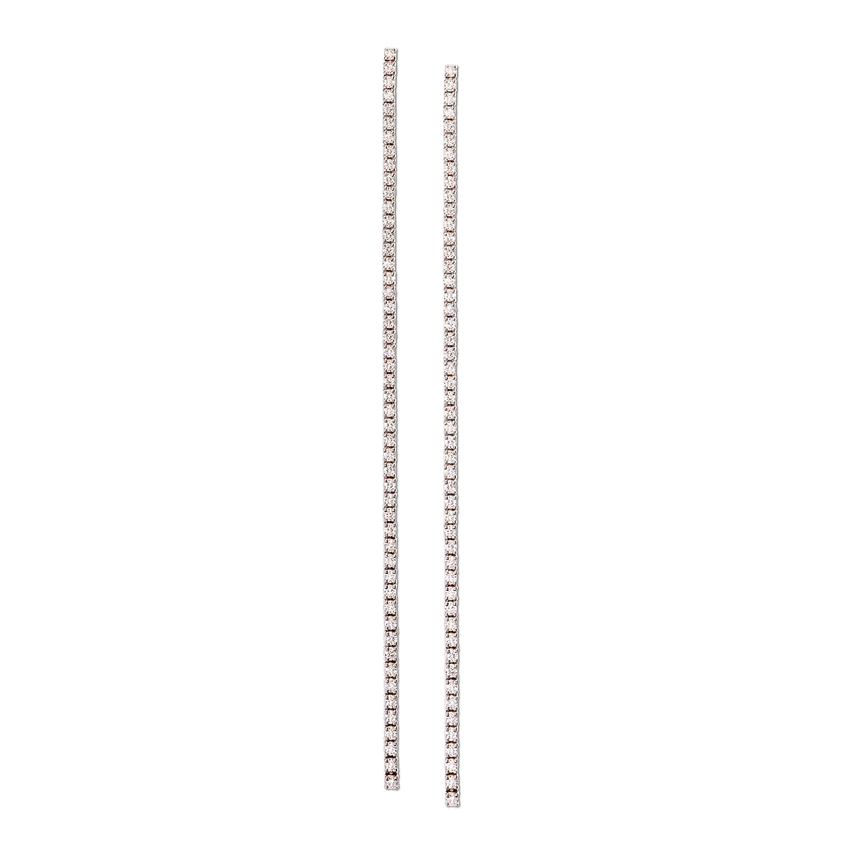 Thread White Gold and Diamond Drop Earrings