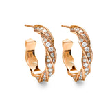 Vesper Mini Diamond and Rose Gold Hoop Earrings