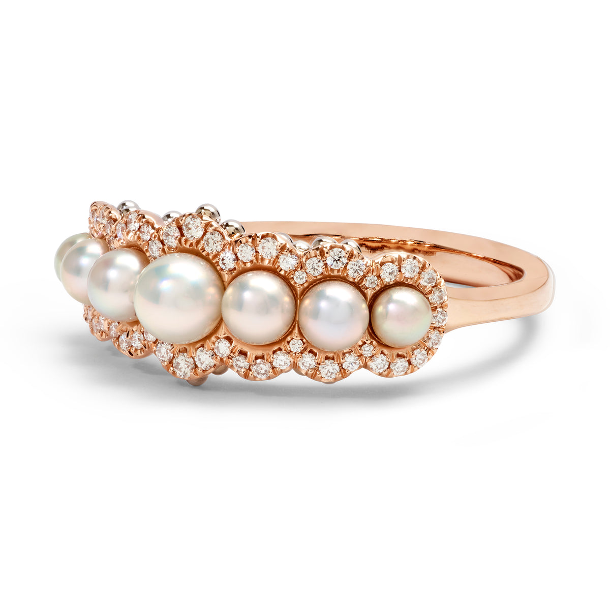 VENUS II PEARL AND DIAMOND RING